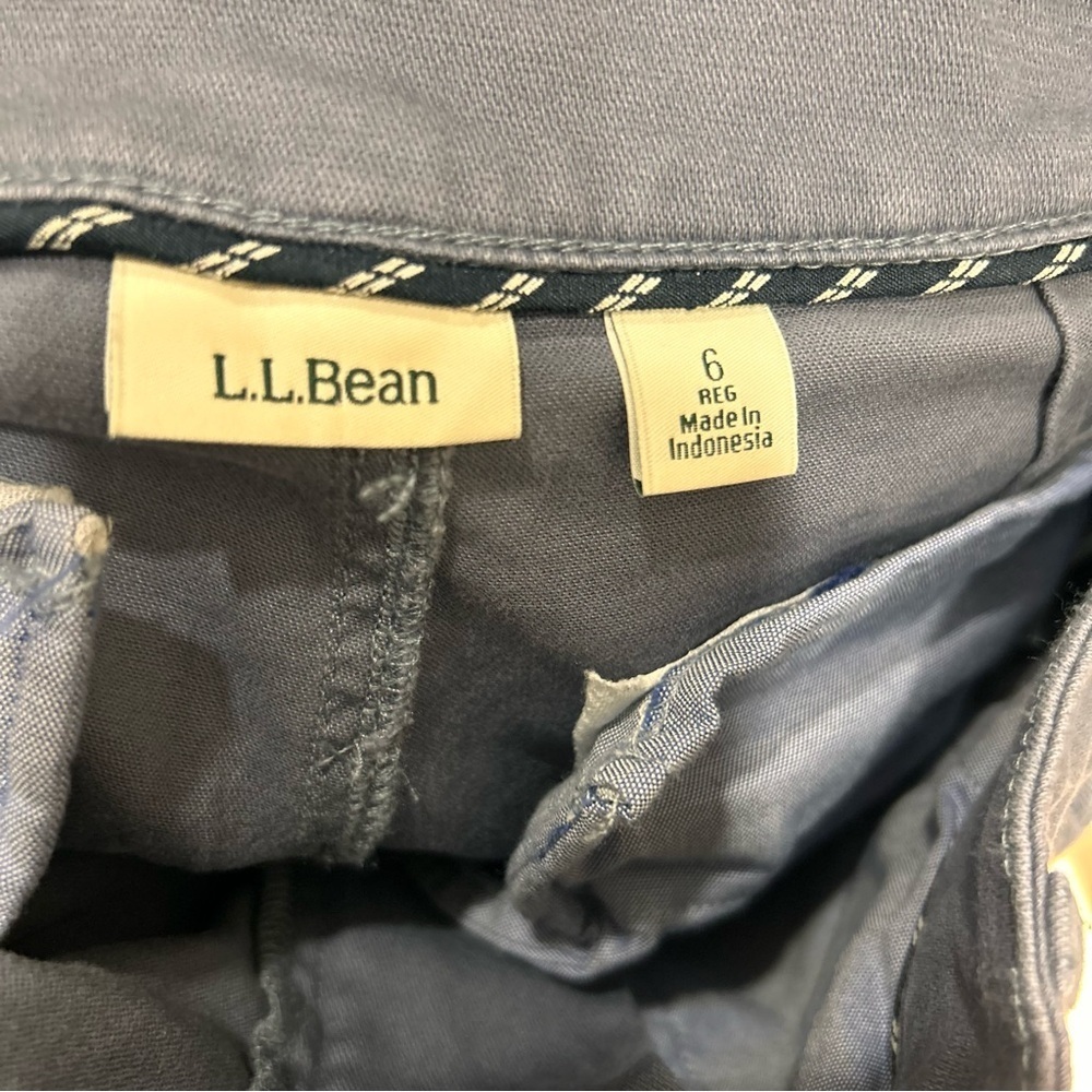 LL Bean Women's Blue Comfort Stretch Pants Mid-Rise Wide-Leg Chino Size 6 Soft - Picture 8 of 8